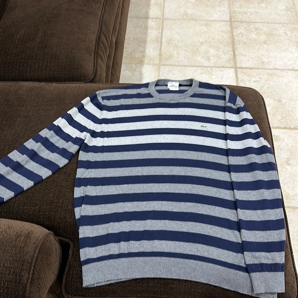 Blue and Grey Lacoste sweater!